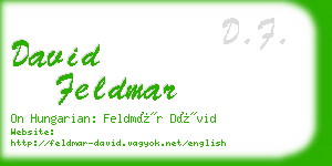 david feldmar business card